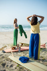 Après Surf Panel Pant in Blue & Yellow - Atmosea