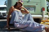 Aura Button Cami Top in Black Gingham - Atmosea