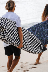 Checks Boardsox canvas surfboard cover, handmade in Ocean Grove