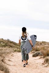 Checks canvas surfboard cover, keeps wax out of your car