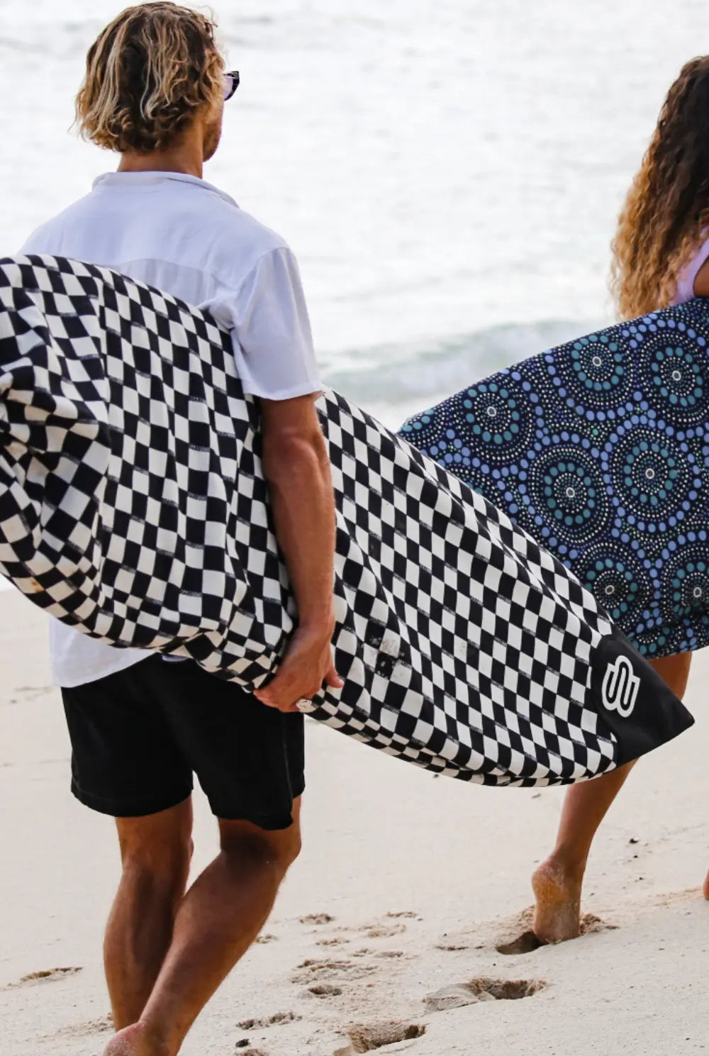 Checks shortboard cover, cut and sewn in Ocean Grove, Victoria