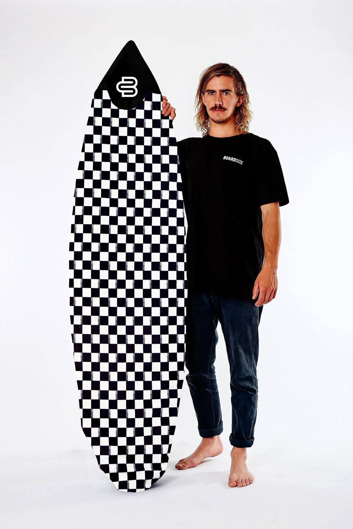 Checks shortboard cover in 14oz recycled canvas by Boardsox