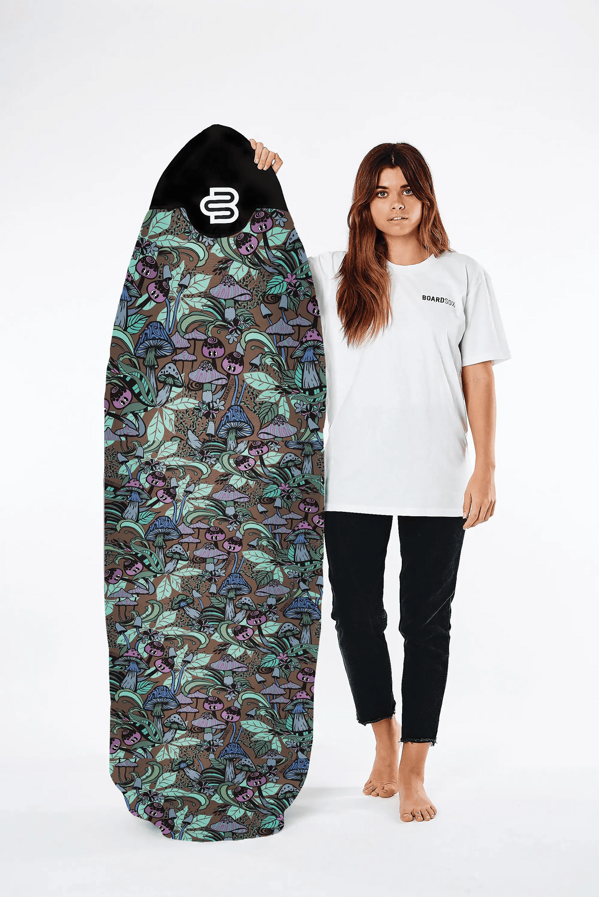 Fantastic Fungi canvas surfboard cover, blocks the UV that yellows a deck