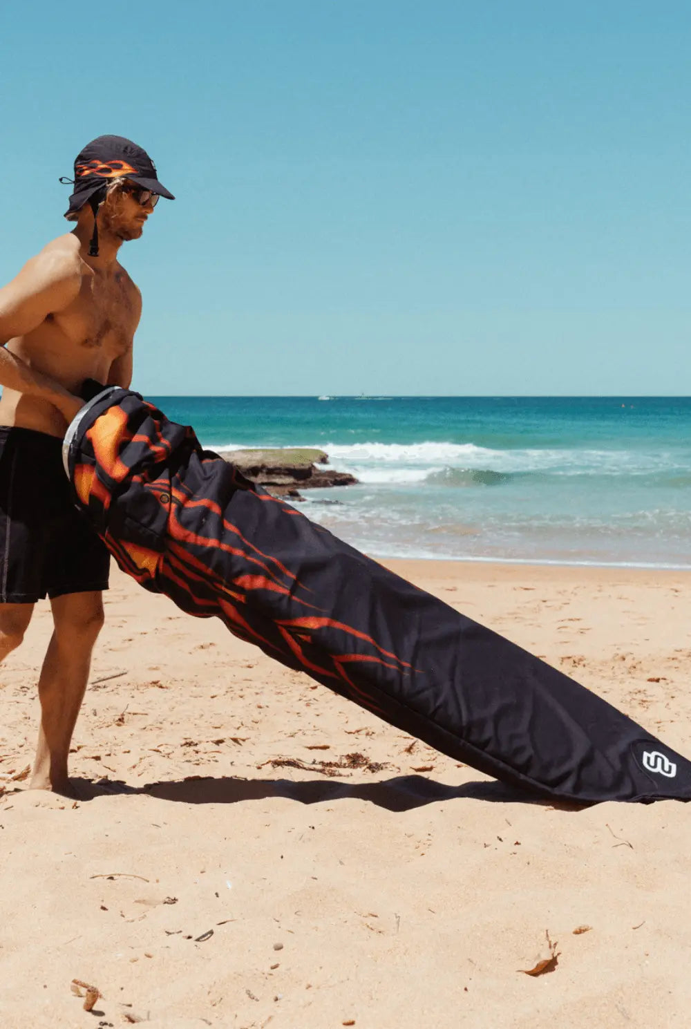 Flames surfboard cover, Australian Made certified