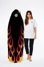 Flames Boardsox canvas surfboard cover, handmade in Ocean Grove