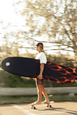 The Flames print on Boardsox 14oz recycled canvas