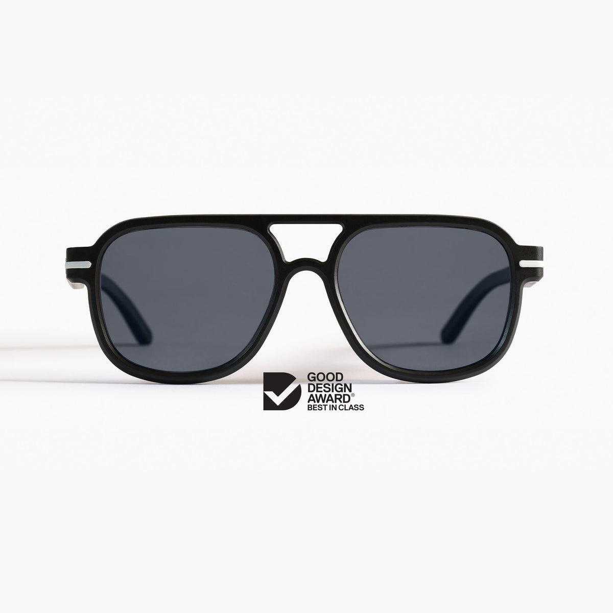 Made in Australia, Good Citizens black aviator sunglasses with polarised Carl Zeiss lenses, made from 100% recycled plastic