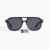 Made in Australia, Good Citizens black aviator sunglasses with polarised Carl Zeiss lenses, made from 100% recycled plastic