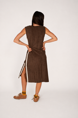 Hanna Terry Towelling Maxi Dress Chocolate - Atmosea