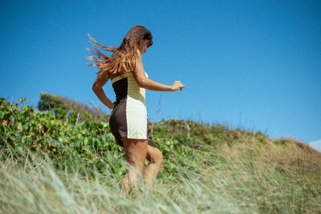 HARPER STRAPLESS BAMBOO MINI DRESS - Atmosea