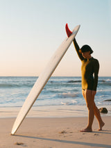 Our green boyleg springsuit with long sleeves. Made from a 2mm eco-friendly neoprene.