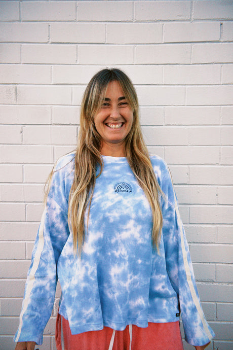 Lounge Long Sleeve Tee in Cloud Tie Dye - Atmosea