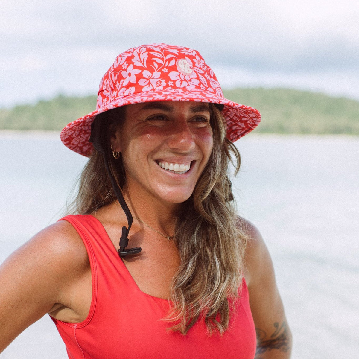 Holiday Floral Surf Hat UPF50+