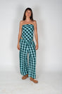 Patchwork Pant in Turquoise Check - Atmosea