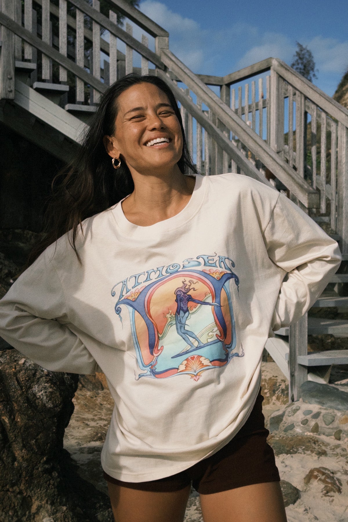 'Saline Shrine' By Angie Samblotte x Atmosea - Artist Oversized Longsleeve Tee - Atmosea