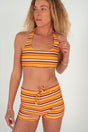 SIENNA BIKINI HALTER IN SUNSET STRIPE - Atmosea