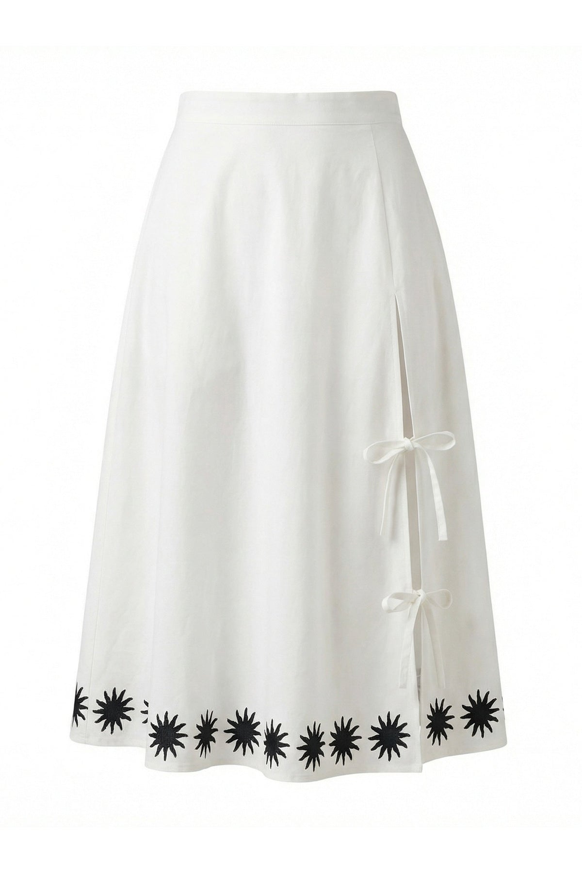 Sunburst Poplin Maxi Skirt - White