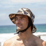 Camo Boardsox surf hat in brown and green camo